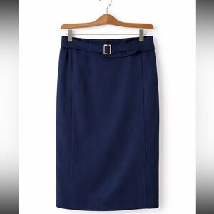 SHEIN Dark Blue Skirt with Belt Accent